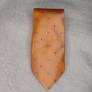 Tango Orange/Silver Pinstriped Golf Tie